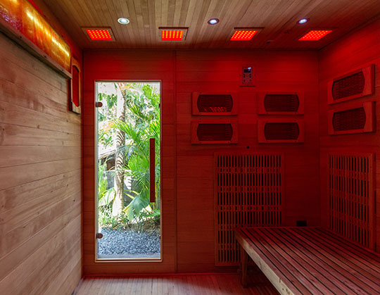 Infrared sauna at the spa